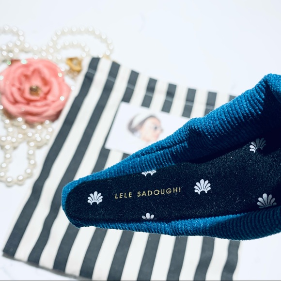 Lele Sadoughi Corduroy knotted headband in blue